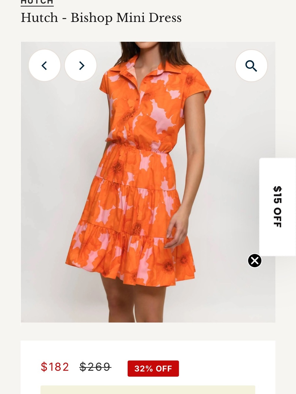 Hutch Floral Tiered Mini Dress in Orange and Pink